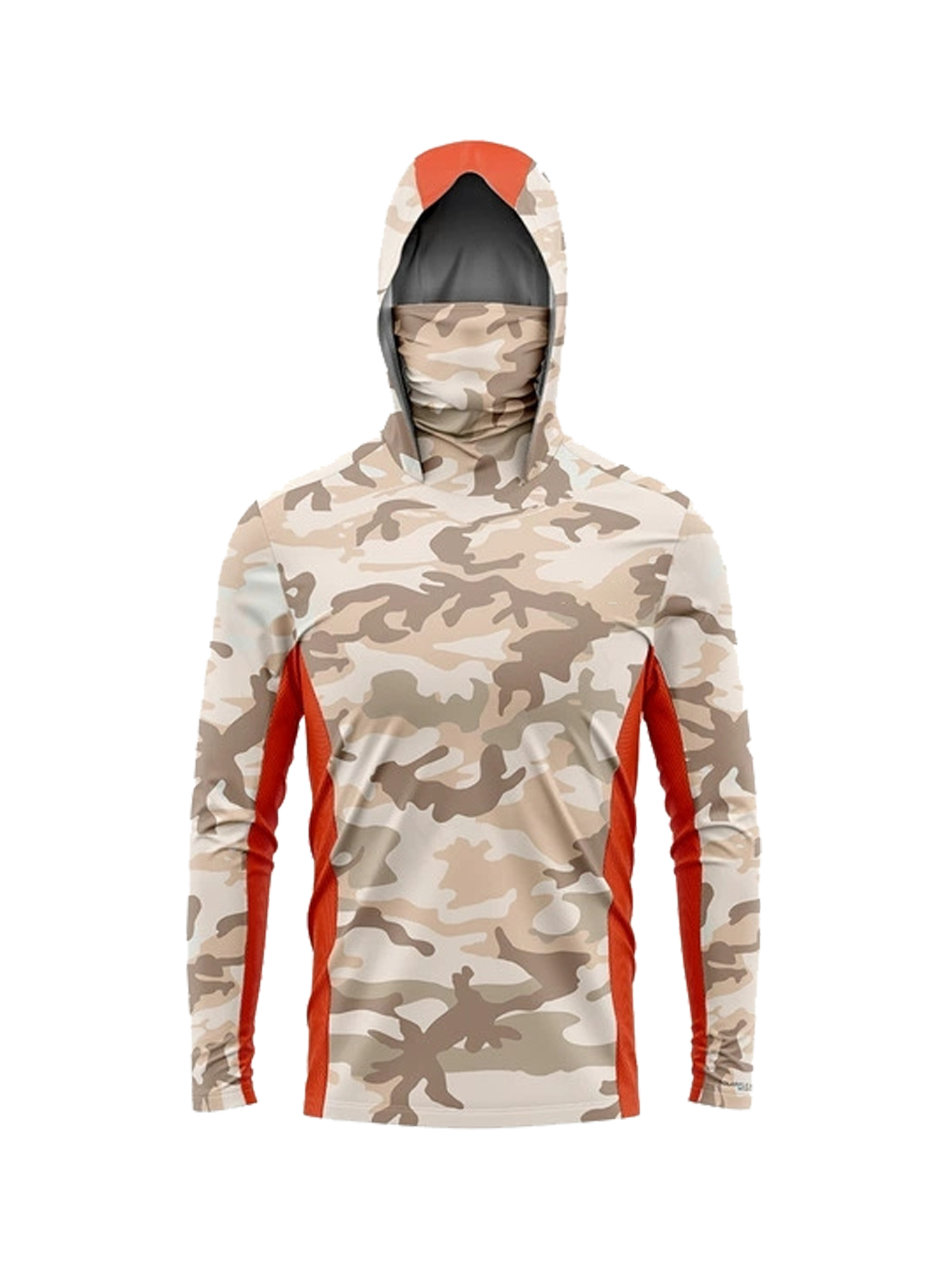 Fishing Mask Sun Protection - Çöl Kamuflajlı Erkek Balıkçı Kapüşonlu Gömlek,