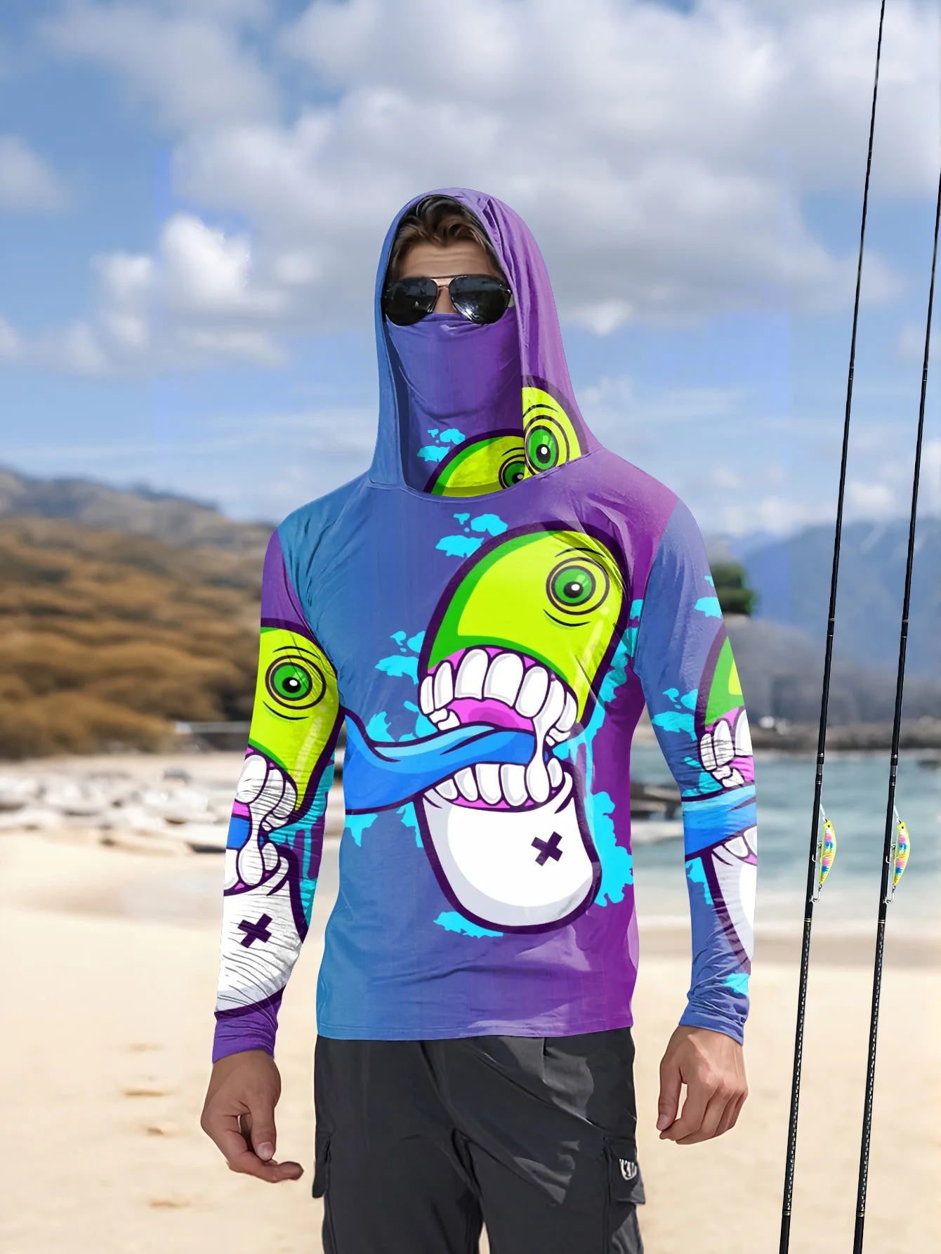 Erkekler için Karikatür Desenl - Fishing Mask Sun Protection incelemesi ve fiyatı